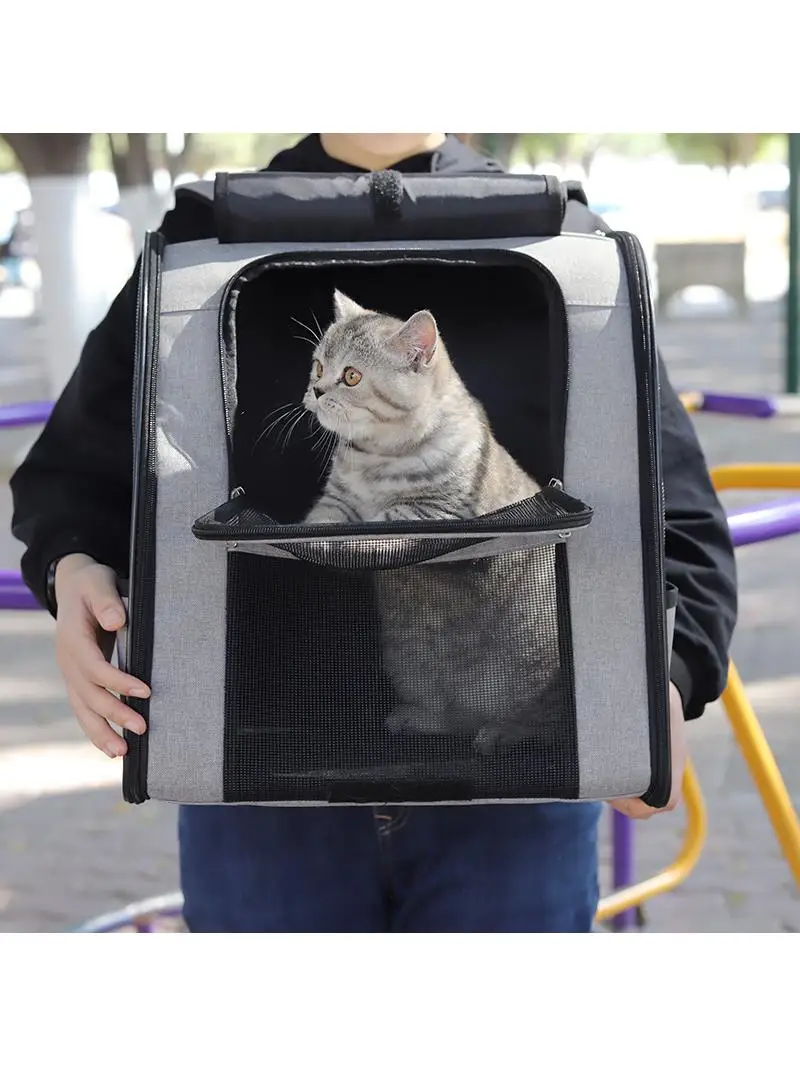 large-capacity-backpack-pet-bag-double-shoulder-breathable-roll-up-stress-relief-for-outdoor-travel-pet-bag