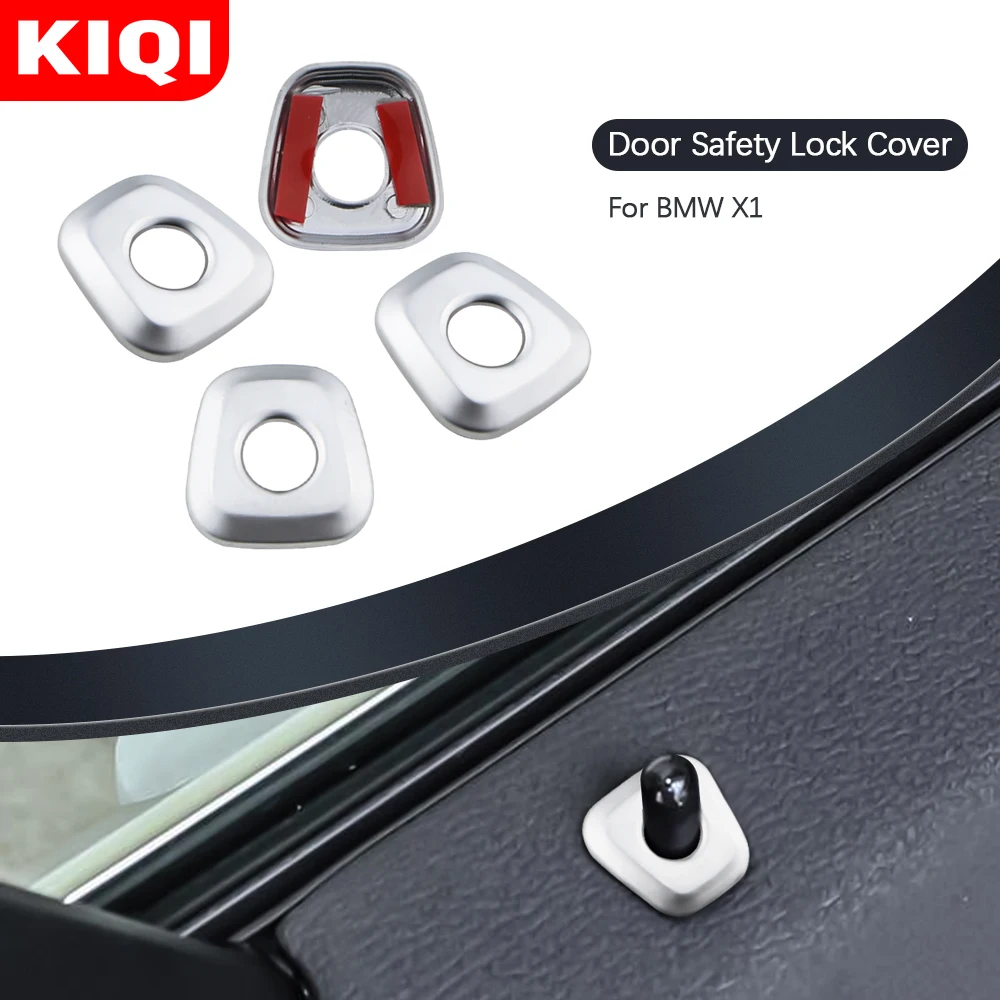 4pcs/set Car Closed Door Lock Switch Cover Sticker for BMW X1 F48 X2 F39 2016-2023 ABS Carbon Fiber Auto Interior Accessories