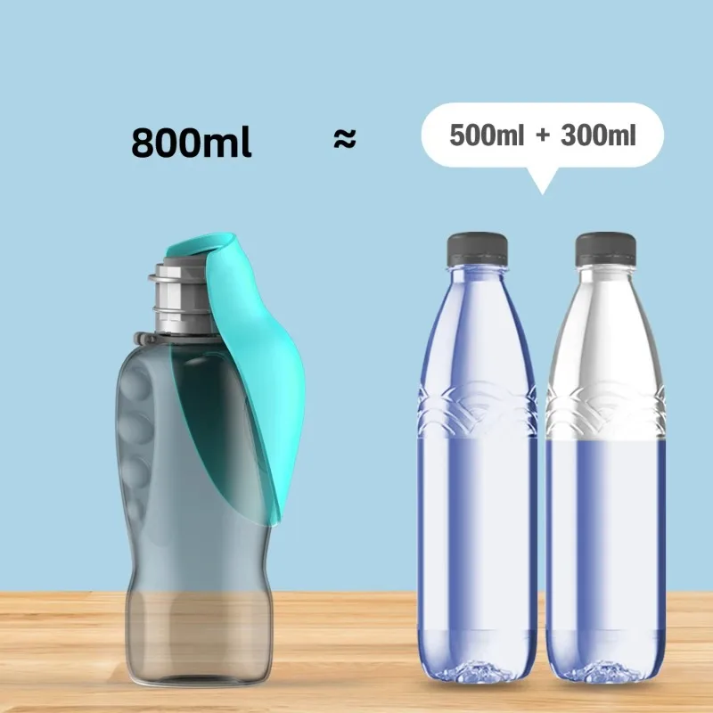 

800ml Portable Dog Water Bottle Outdoor Travel Drinking Bowl for Small Medium Big Dogs Puppy Cat Feeder Pet Labrador Accessories