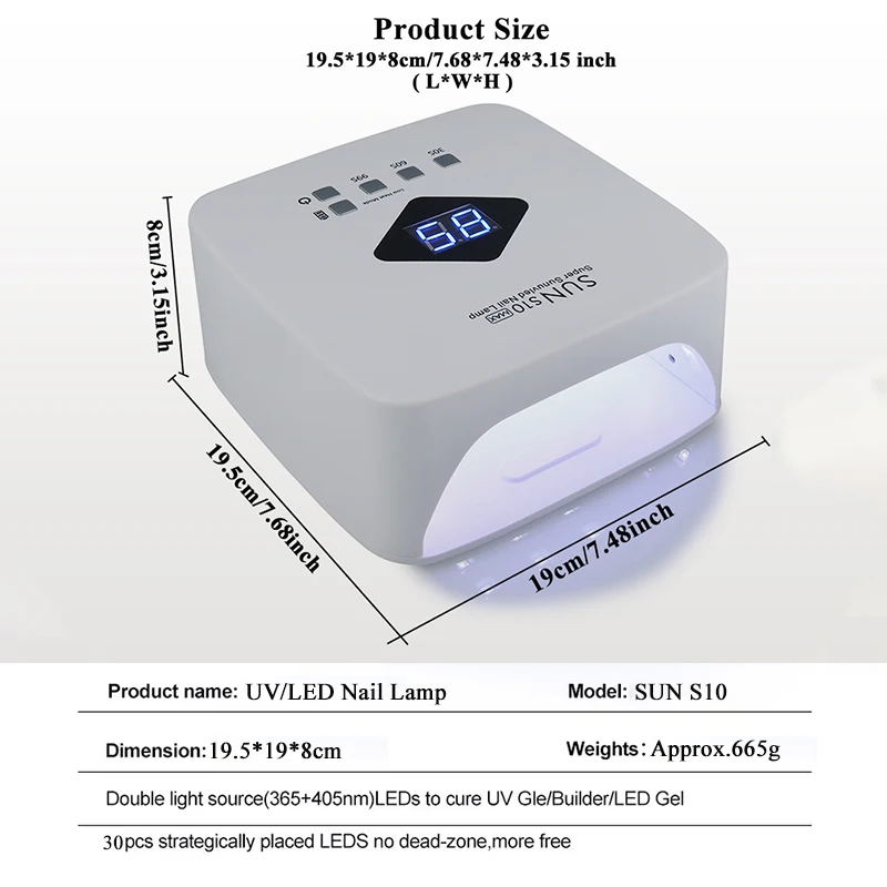 مصباح أظافر LED لاسلكي 30 قابل لإعادة الشحن للأشعة فوق البنفسجية مع مستشعر تلقائي ومؤقت لمعدات مصباح LED لعلاج طلاء الأظافر #6