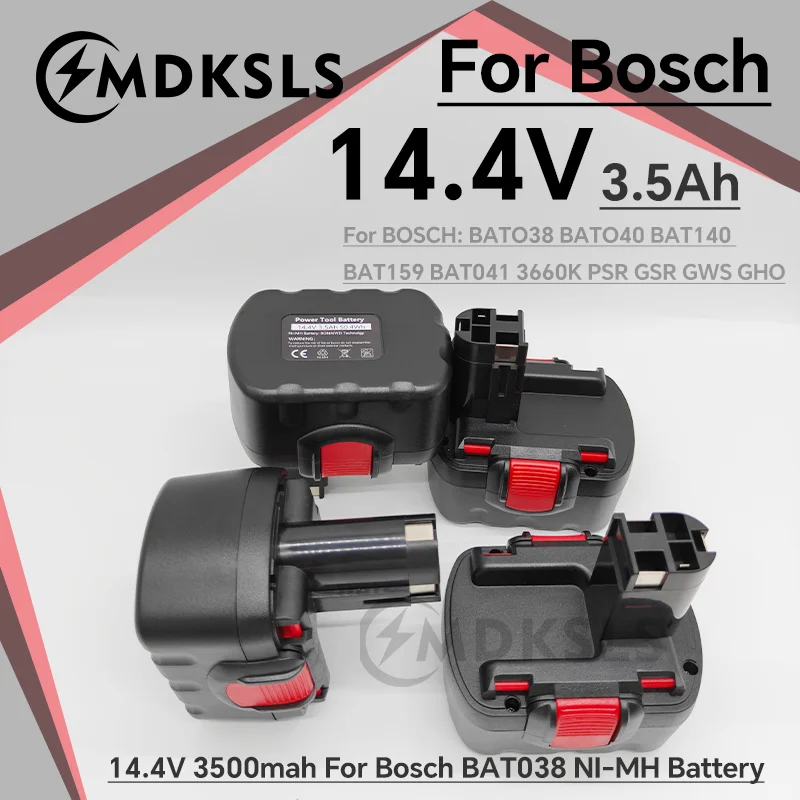 

For BOSCH 14.4V Power Tool Battery for BAT038, BAT040, BAT140, PSR 14.4VE-2, GSR 14.4V, GDS, 35614, BAT041 Replacement battery