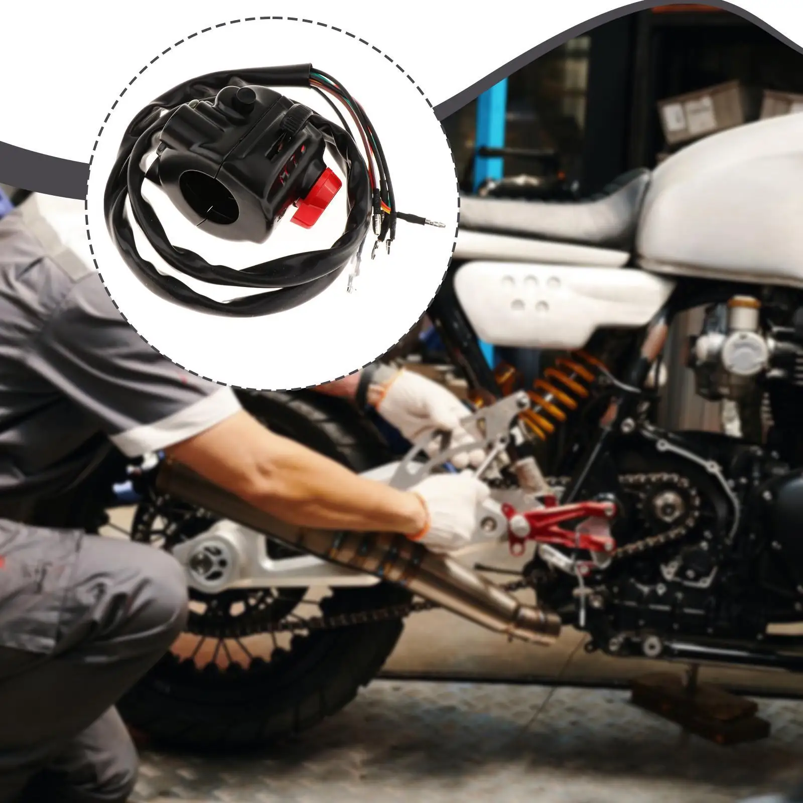 

Right Handlebar Push Button Start Stop Switch Easy to Install Right Control Switch for Replaces 35300-369-671 35150-374-671