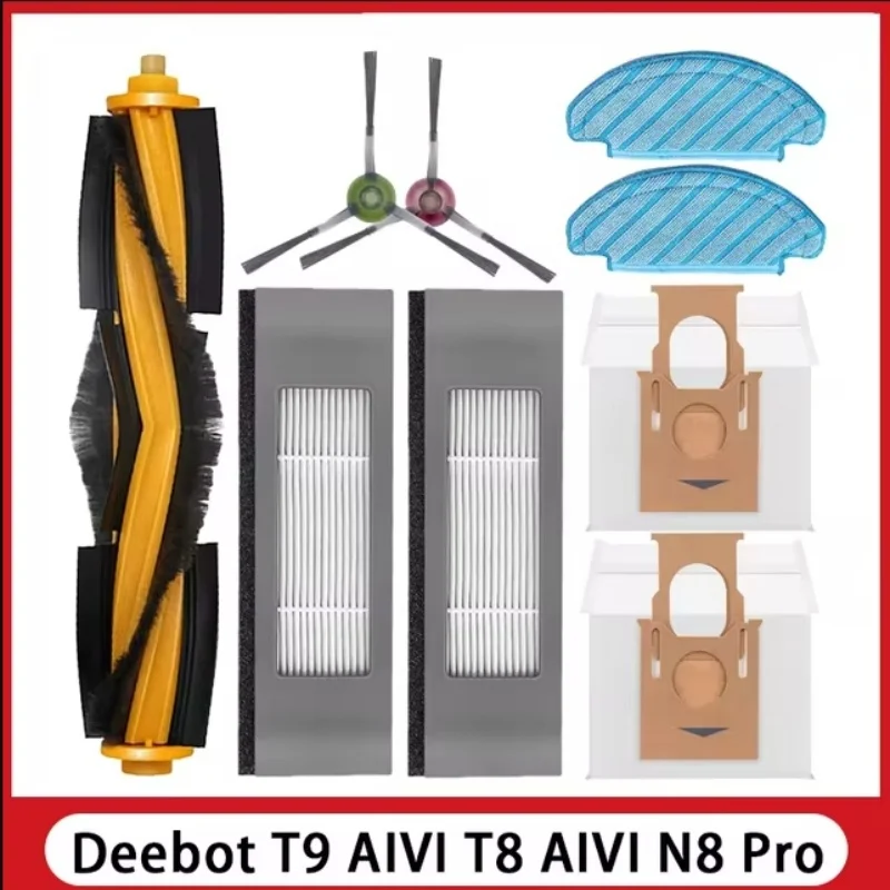 Voor ECOVACS Deebot T8 AIVI T9 AIVI N8 Pro AIVI N9 N10 N10 Plus Accessoires Hoofdborstel, zijborstel, filter, stofzak, Hepa-filter