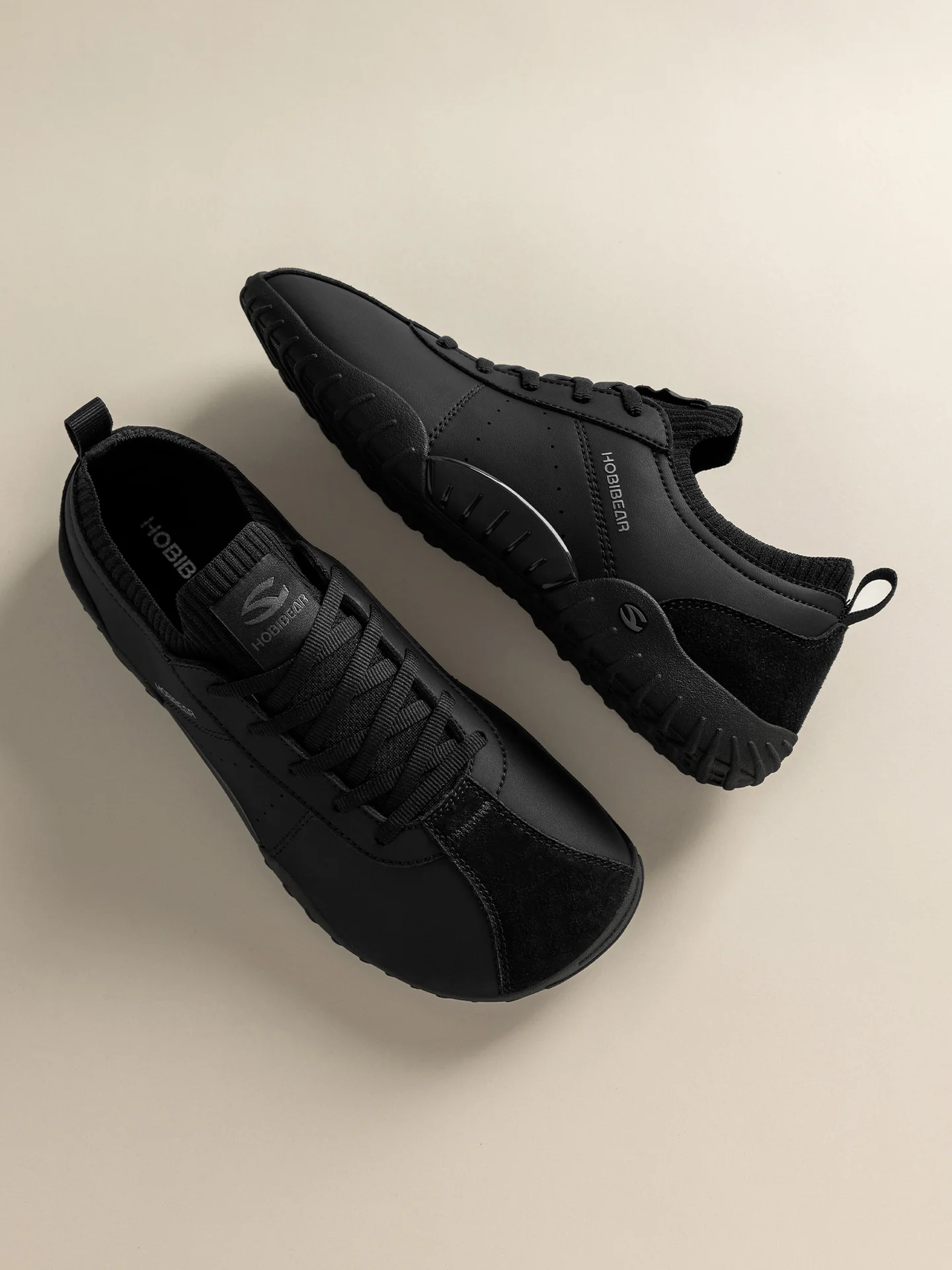 HOBIBEAR Sneaker mit breiter Zehenbox für Herren und Damen, minimalistische Wanderschuhe aus Kunstleder, leichte Schnür-Freizeitsneaker – Detail 16