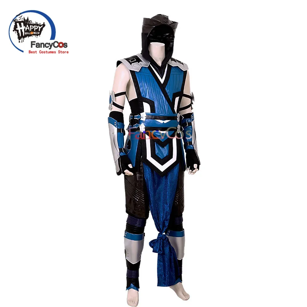 Sub Zero Mortal Kombat Disfarce Adulto Uniforme Masculino, Fato Fantasia, Uniforme de Carnaval de Halloween, Top e Calças, Em Stock