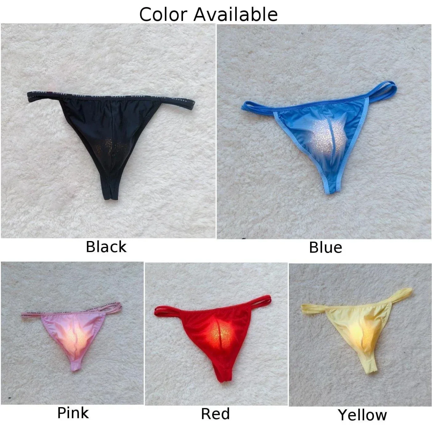 Men Sexy Brief Ice Silk Sheer Sissy Pouch Panties G String Bikini Thong Underwear Fashion Lingerie Bottom Shorts Pant Underpants