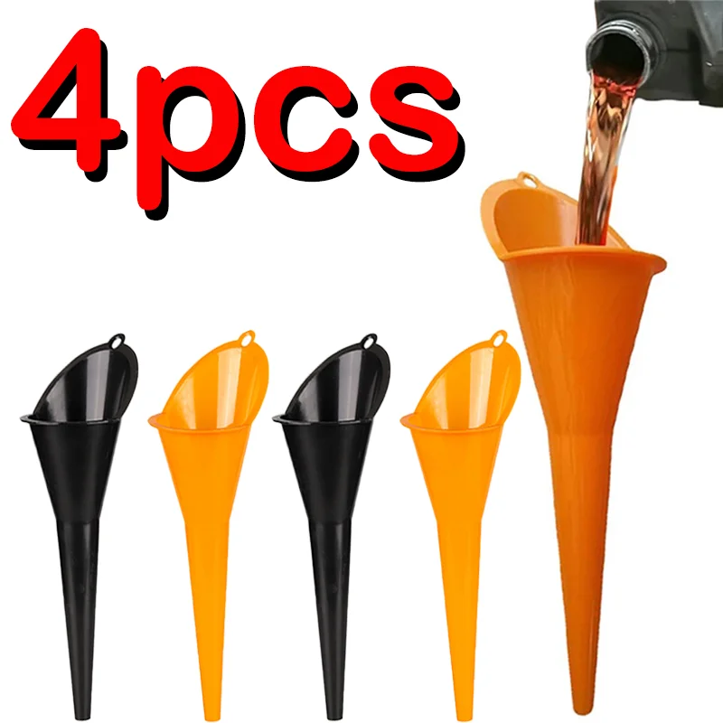 Car Long Stem Funnel Universal Plastic Anti-splash Cars Motorcycle Gasoline Oil Fuel Filling Tool Auto Motorbike Accessories