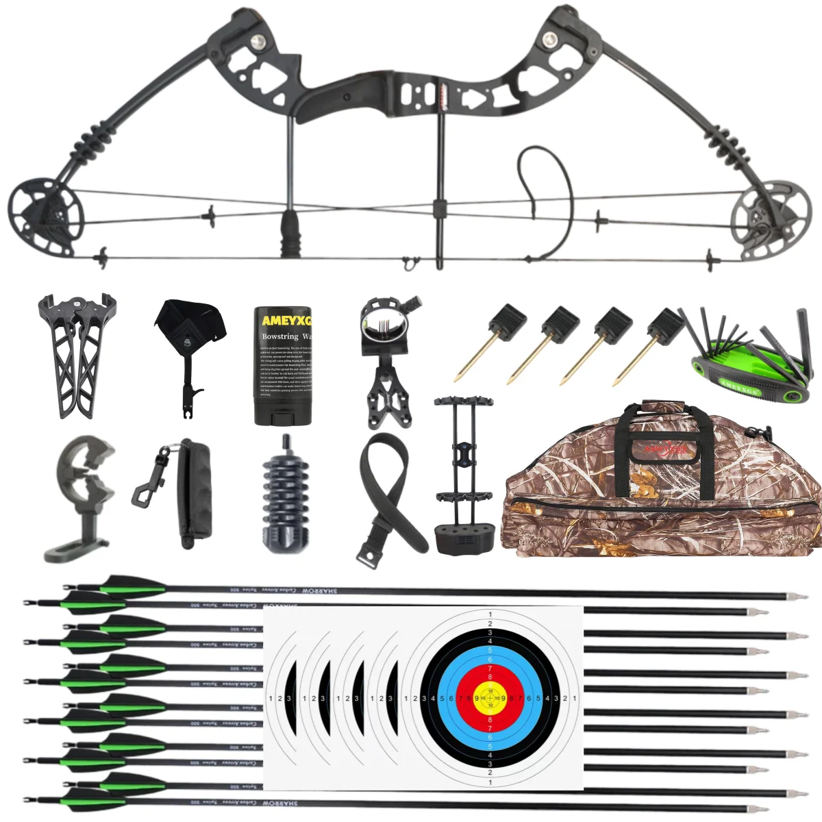 

M131 Archery 30-55lbs Compound Bow Alloy Pulley Bow Outdoor Hunting Shooting Target Practice Bow L/R Hand 310FPS Let Off 70%