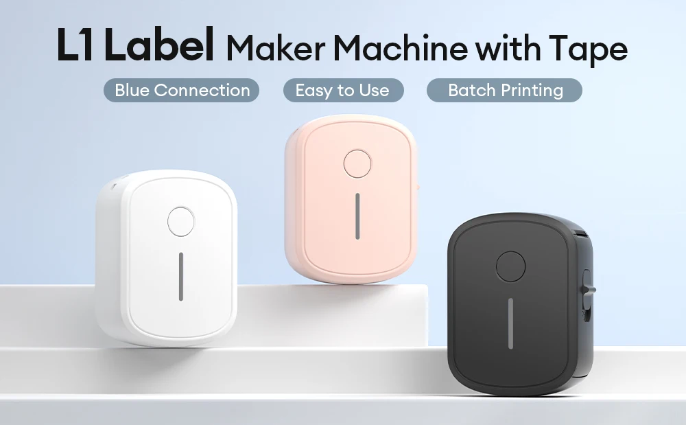 Portable Mini Label Printer Bluetooth Inkless Self-adhesive Thermal Labels Printer Sticker Maker Adhesive Mini Labeling Machine
