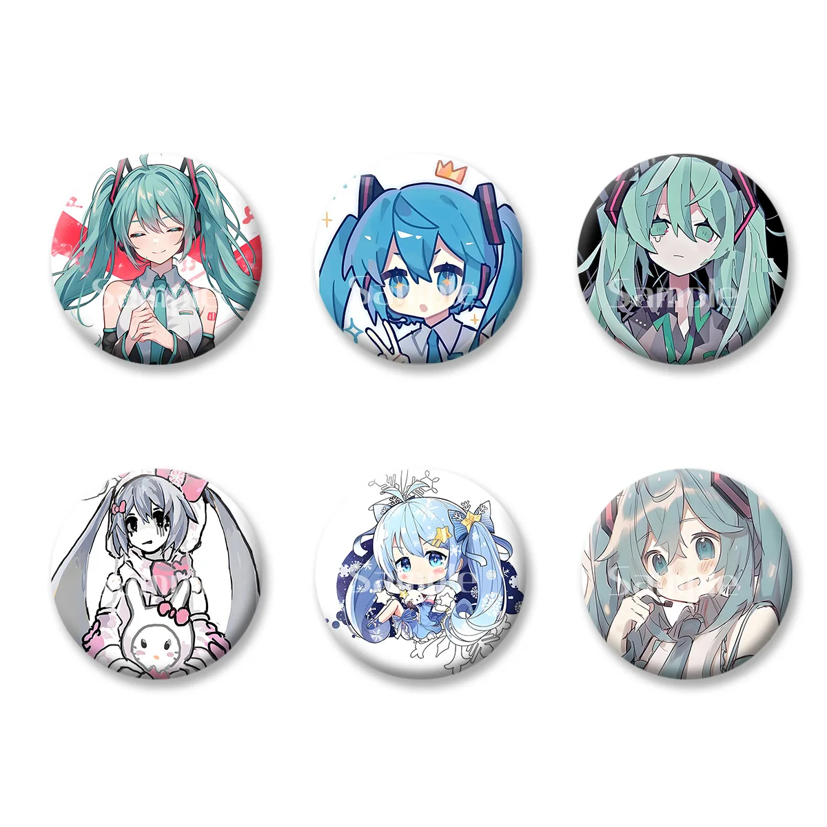 

Japanese Anime Cartoon Characters Cute Style Flash Badge Cards Souvenir Keychains Makeup Mirror Fridge Magnet ACG Accessories