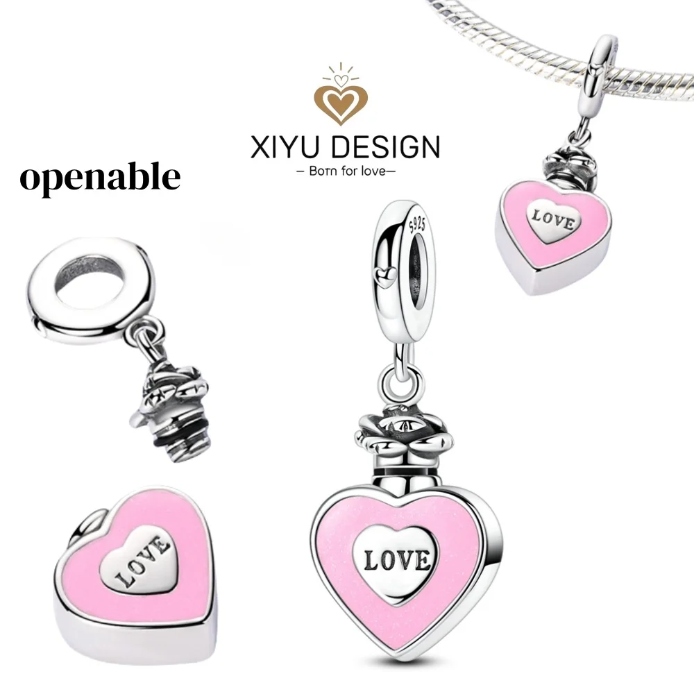 

New Romantic Openable Infinite Love Perfume Bottle Charms Beads Fit DIY S925 Silver Bracelet Necklace Birthday Confession Gifts