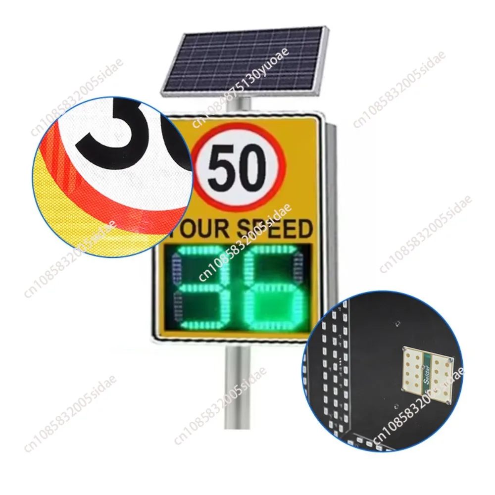 Solar powered led radar sensors controlled traffic speed sign solar powered limit signs radar detector