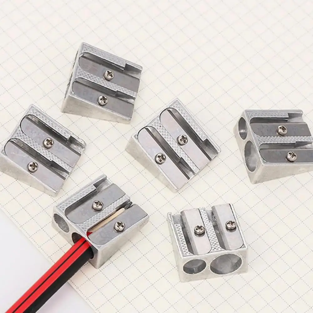 Dual Hole Magnesium Pencil Sharpener, Sharpener compacto com aperto ergonômico, caneta de mão portátil para versátil