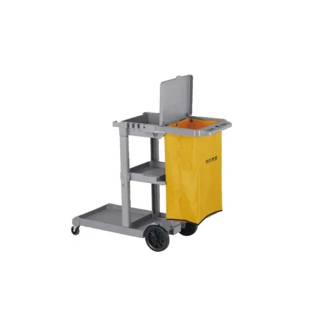 

multi-function hotel room cleaning trolley service tool janitor cart with wheels