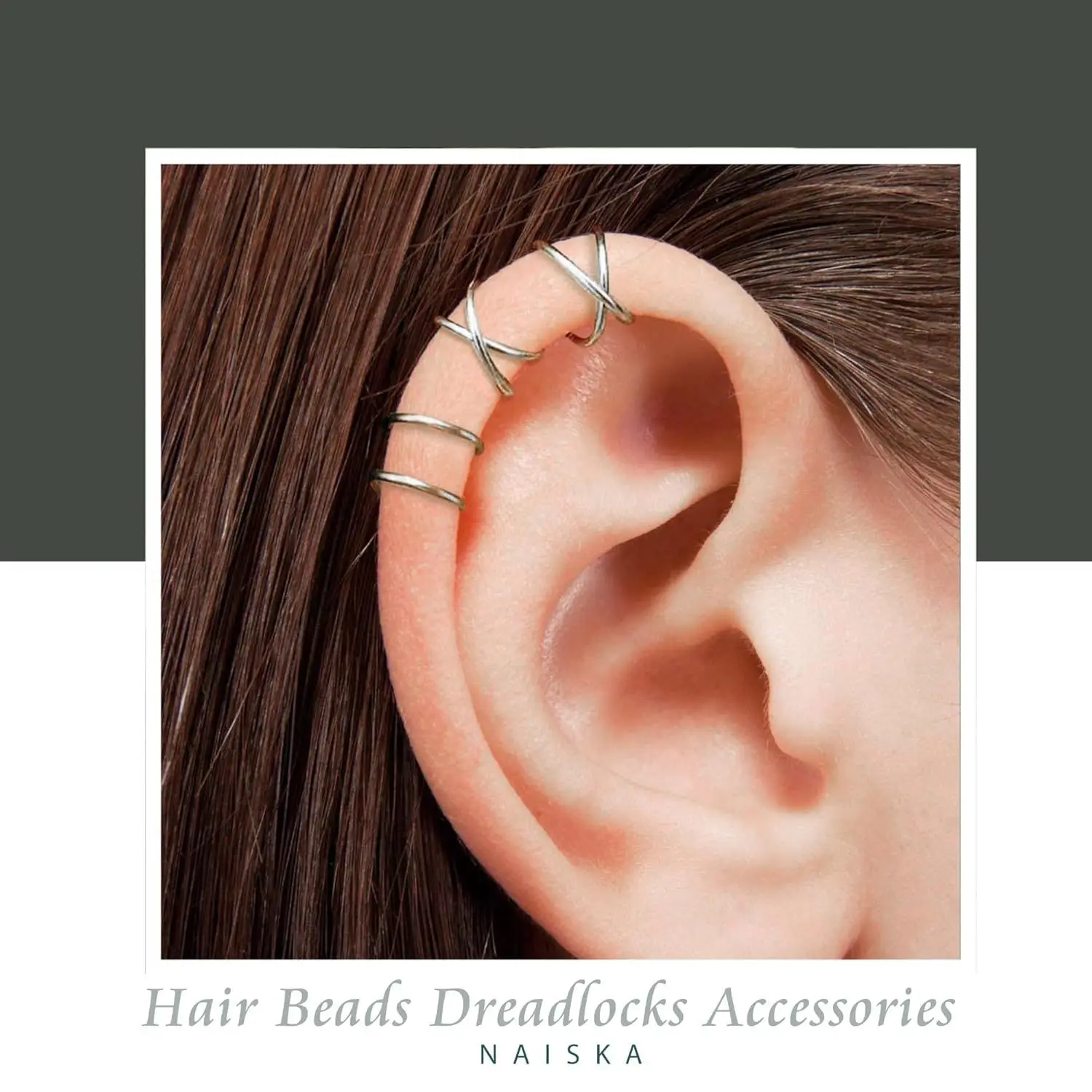 24 pz/borsa Minimalista In Metallo Croce a forma di U Clip-on Orecchini Dreadlock Anelli Per Capelli e Accessori Gioielli FAI DA TE