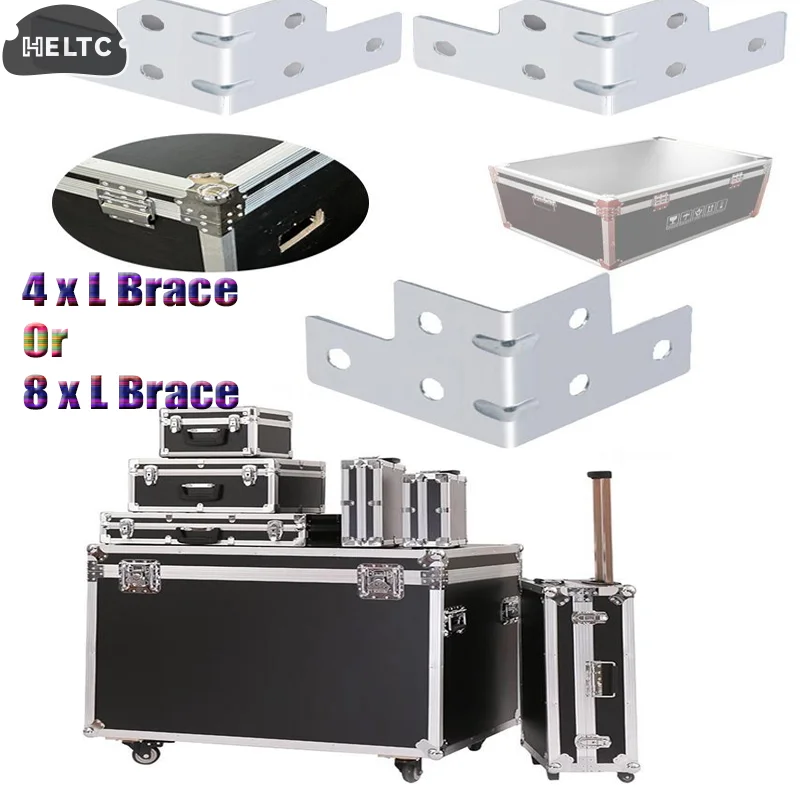 4/8Pcs L Brace  Angle Code Flight Case L Brace Tour Case Side Corner Protector 6 Hole Right Angle Code Angle Fixed Brackets