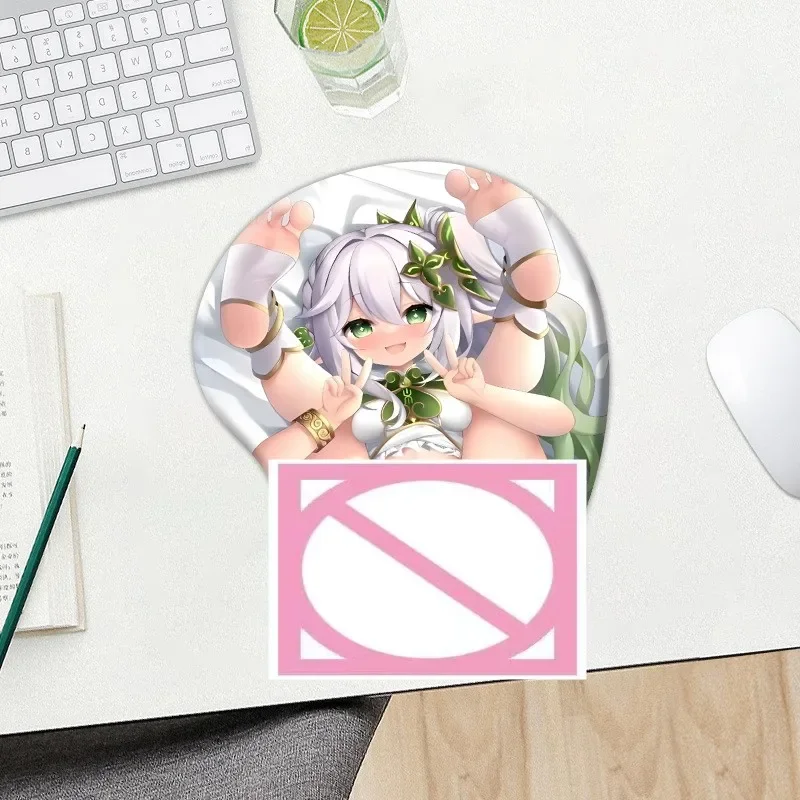 

Creative Anime 3D Sexy Hip Silicone Mouse Pad Genshin Impact Cute Cartoon Figure Nahida Wrist Rest Support Gaming Mousepad Mat