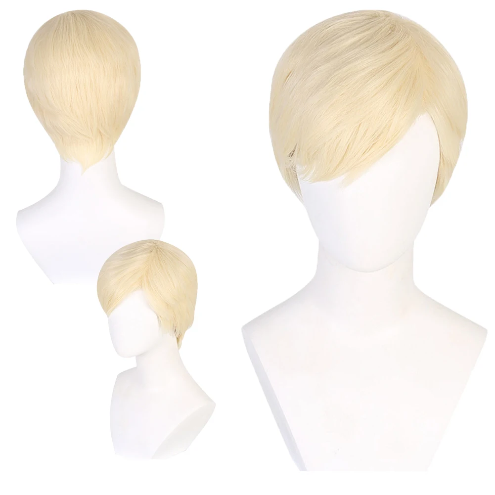 Movie Cos Ken Cosplay Costume Outfits Fantasy Wig Heat Resistant Synthetic Hair Halloween Carnival Party Accessories Roleplay