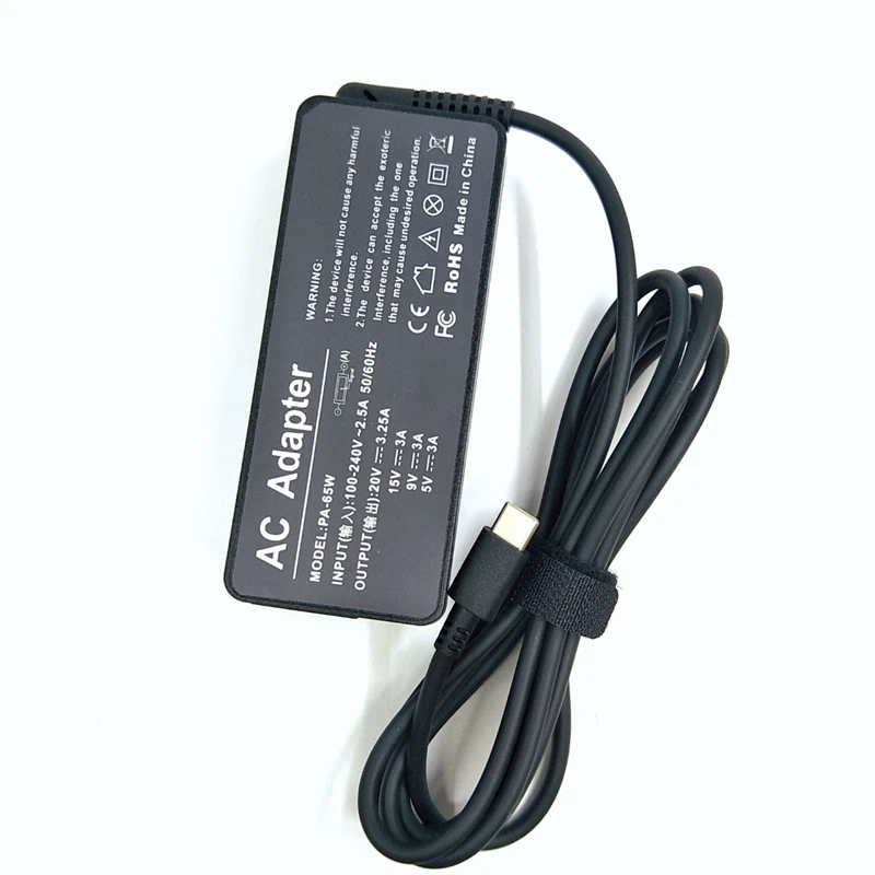 Ładowarka sieciowa 20V 3.25A 65W USB Type-C do laptopów Lenovo Thinkpad X1 Carbon Yoga X270 X280 T580 P51 P52s E480 E470 S2