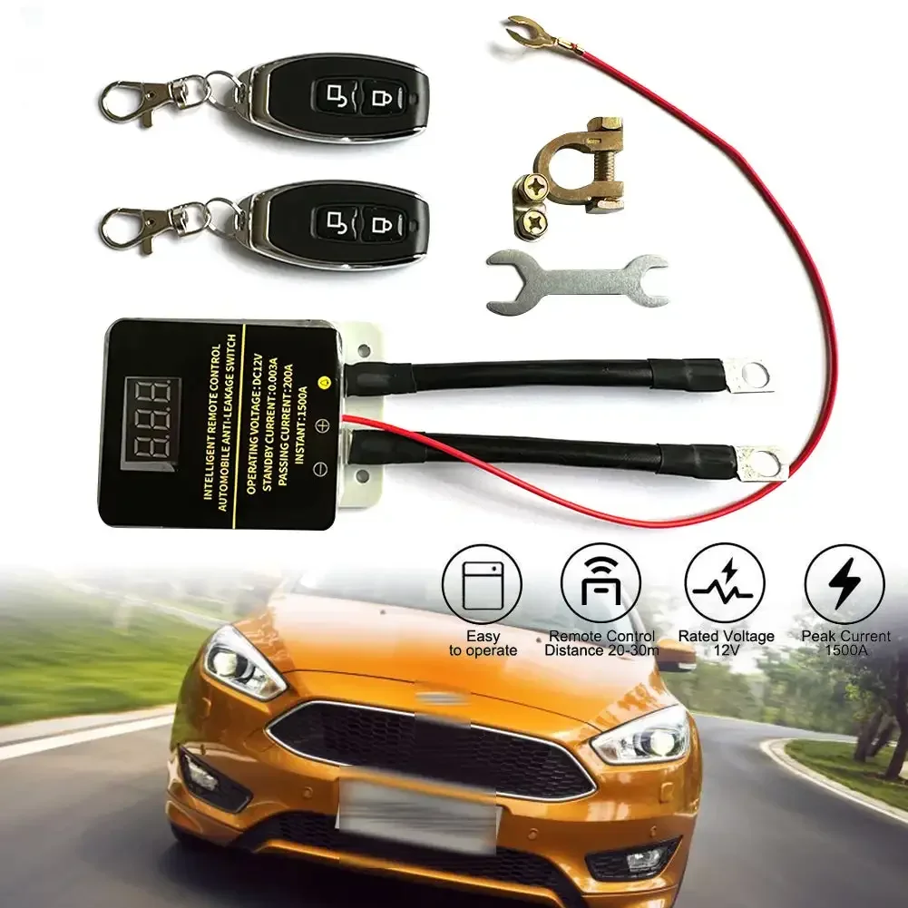 

12 В со светодиодным дисплеем, защита от утечки, универсальный выключатель автомобильного аккумулятора, беспроводной пульт дистанционного управления, отключение реле аккумулятора