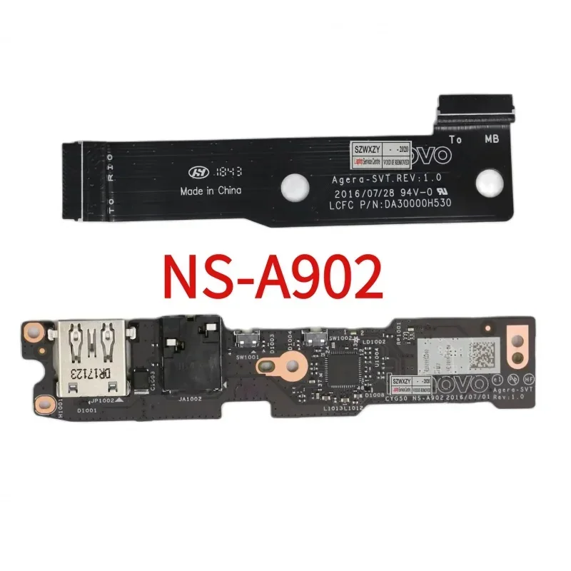 For Lenovo Yoga 910 Yoga 910-13IKB Laptop USB Audio Board With Cable CYG50 NS-A902 DA30000H530 5C50M35023