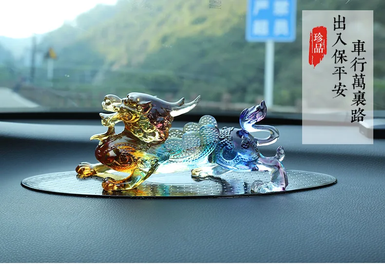 2020 Office home CAR efficacious FENG SHUI Talisman Protection -Money Drawing Color Crystal dragon PI XIU Sculpture ART statue