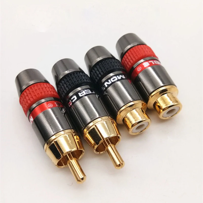 

20PCS/LOT Gold-Plated Copper RCA Lotus Male/Female Plug Audio Video Signal Terminal Welding Soldering Extension Socket