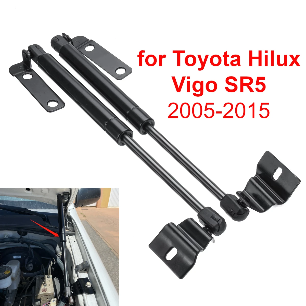 

Car Front Engine Cover Bonnet Hood Damper Shock Gas Strut Bars Lift Support Rod Arms for Toyota Hilux Vigo SR5 2005-2015