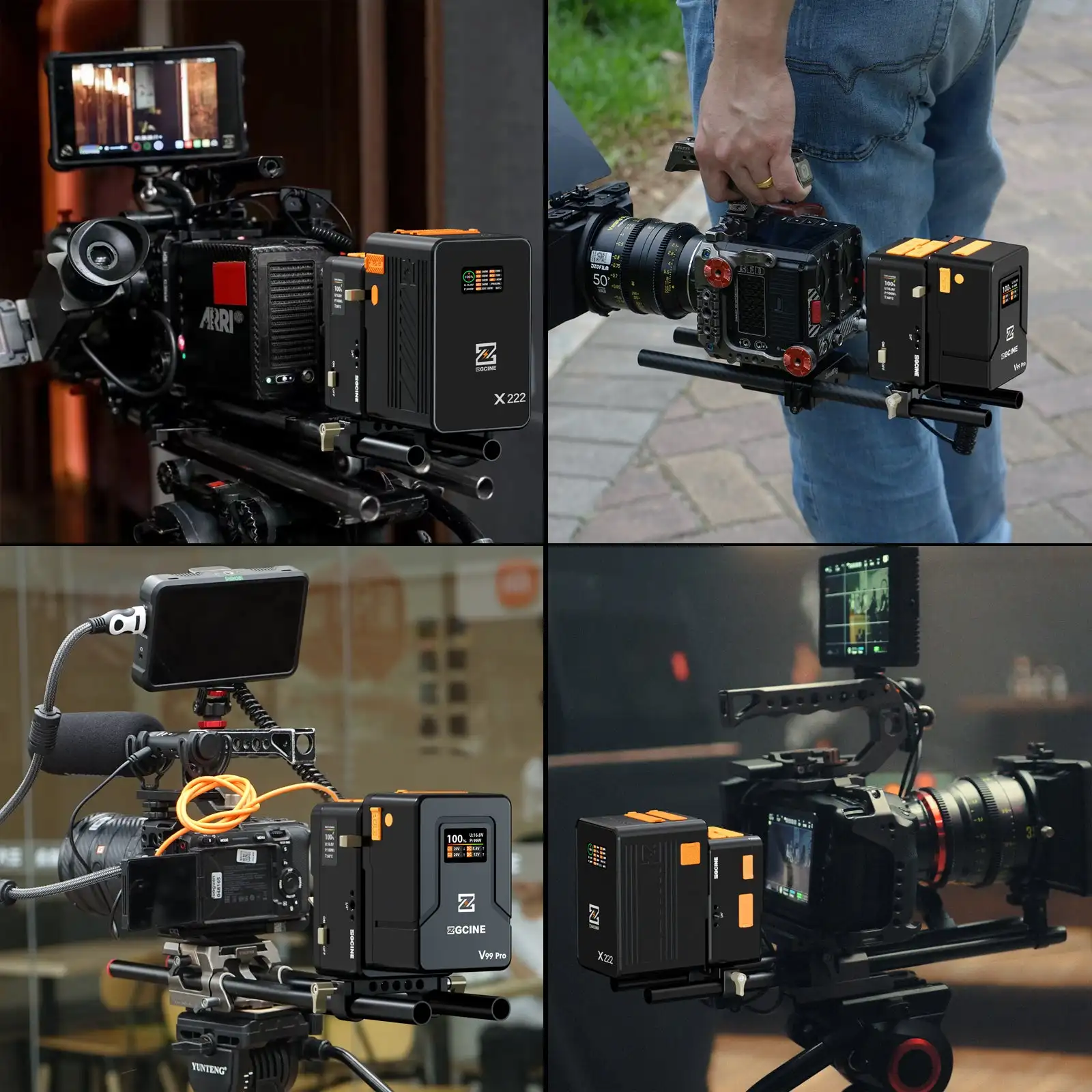 Zgcine VM-HS1 bateria interna hot-swap v-mount vattery placa suporte USB-C pd 65w carregamento rápido com tela para câmeras bateria