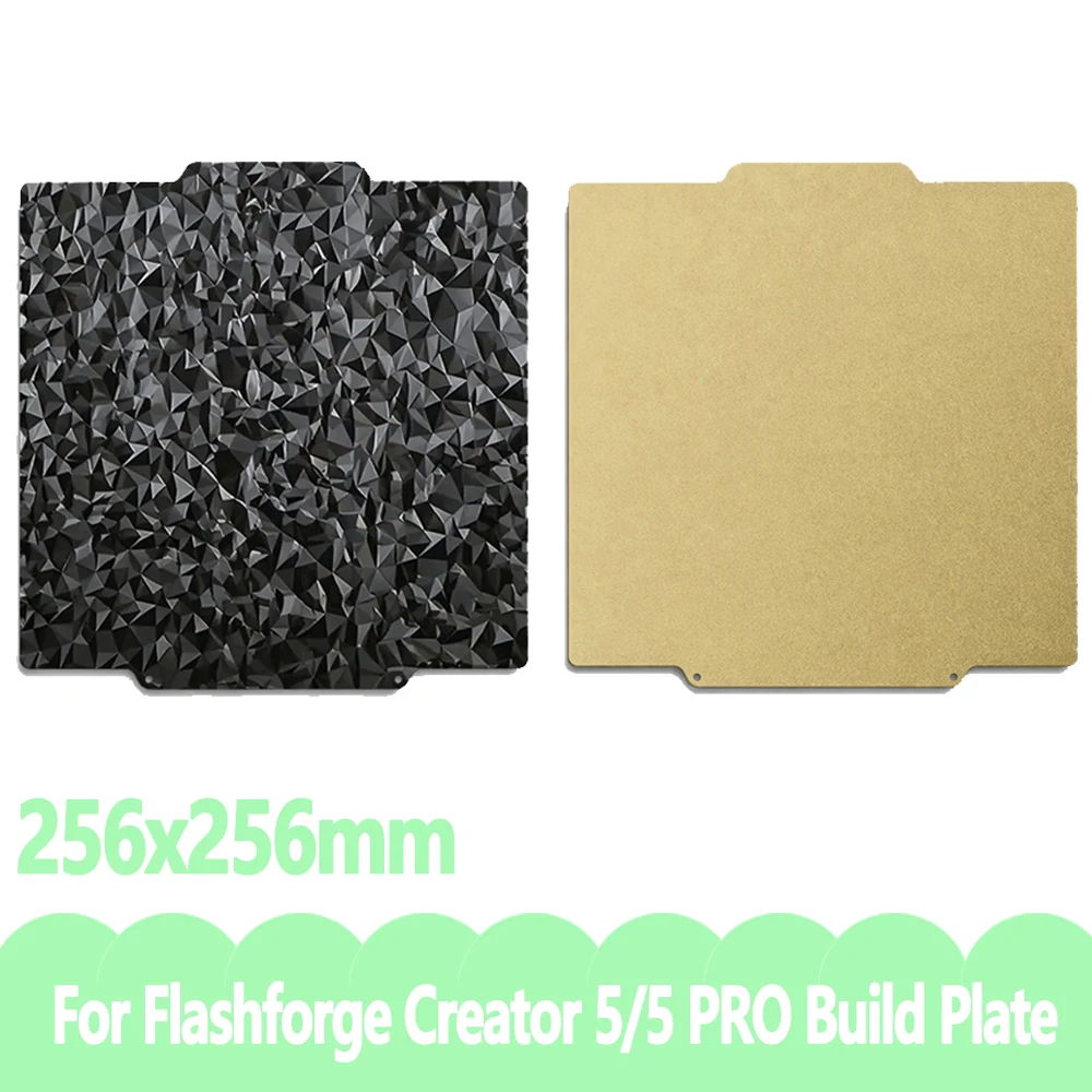 For Flashforge Creator 5/5 PRO Build Plate 256x256mm C5 Spring Steel Sheet Double Sided PEI PET PEO Creator 5 PRO Build Plate
