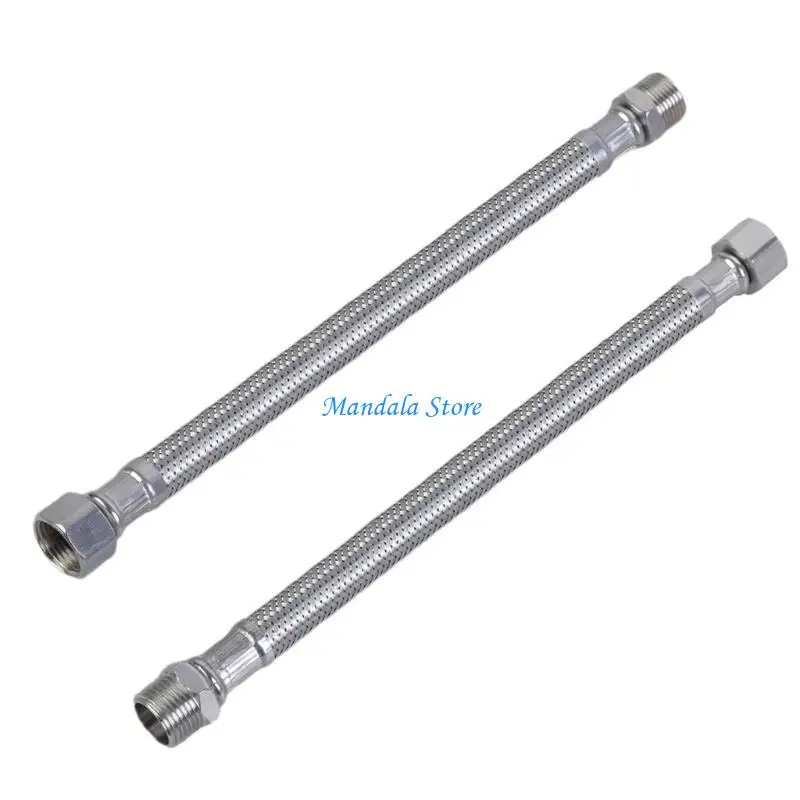 U2JC 2pcs 3/8 Inch Flexible Pipe Metal Hoses for Water Systems in Kitchens and Baths