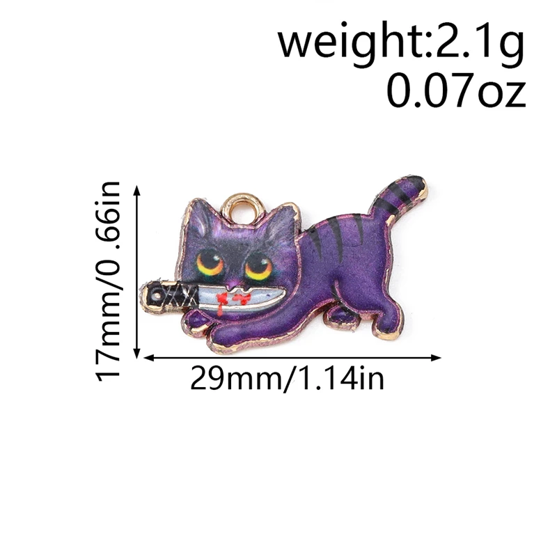 Duarte 20 Stück/Lot Cartoon-Tier-Anhänger, Emaille-Katzen-Anhänger für Schmuckherstellung, Halsketten, Ohrringe, Armbänder, DIY-Bastelgeschenk – Detail 5
