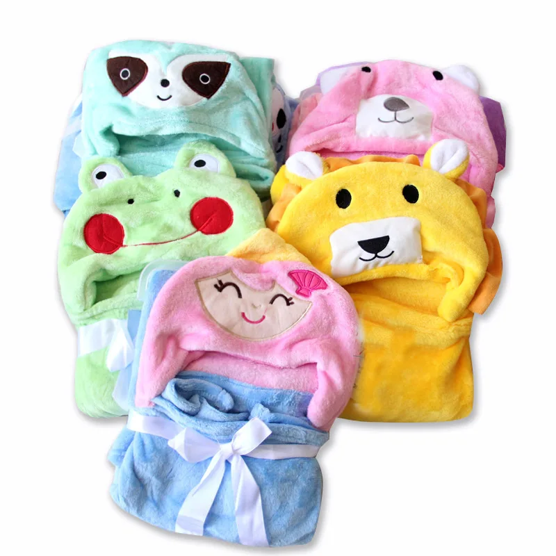 

2024 New Flannel Baby Blanket 3D Animal 3D Cloak Children's Cartoon Bathtowel