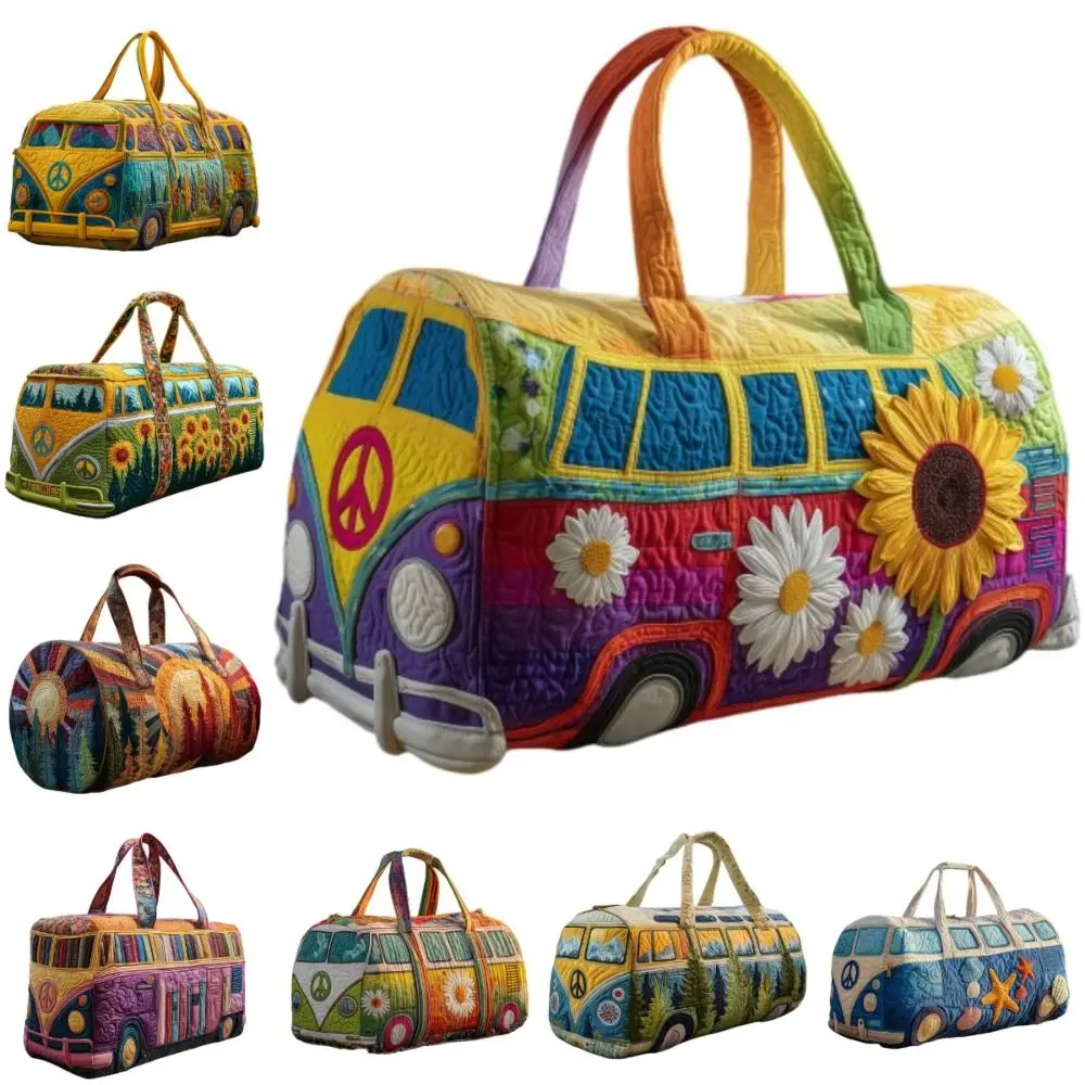 Adjustable Strap Quilted Duffle Bag 3D Quilting Craft Tote Bags Short-distance Handbag Large Capacity Travel Duffel Bag