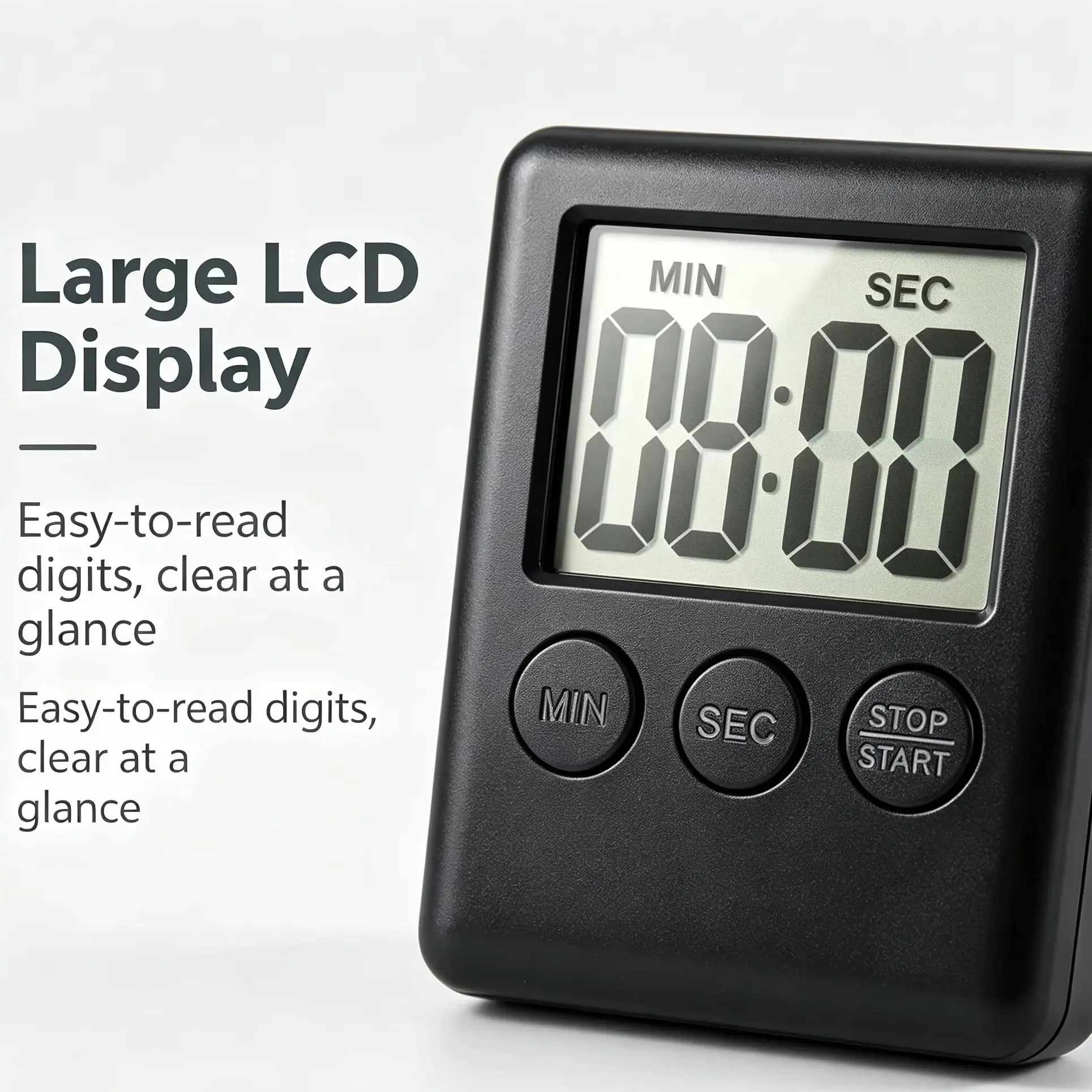 Magnet Kitchen Cooking Timers LCD Digital Screen Kitchen Timer Square Cooking Timer Count Up Countdown Alarm Magnet Clock