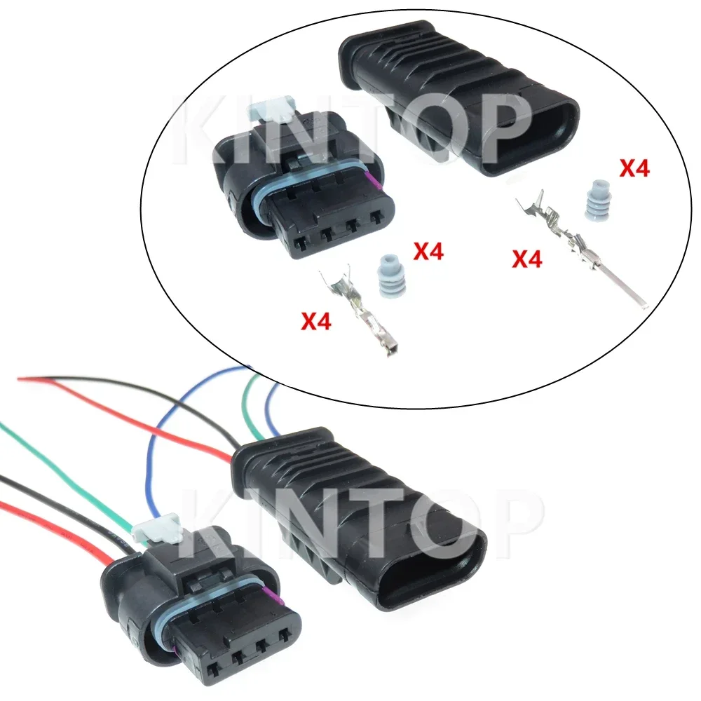 

1 Set 4 Pins AC Assembly Car Male Female Docking Wire Connector 4f0973704 1-1718656-1 1718657-1 Automobile Wiring Terminal Plug
