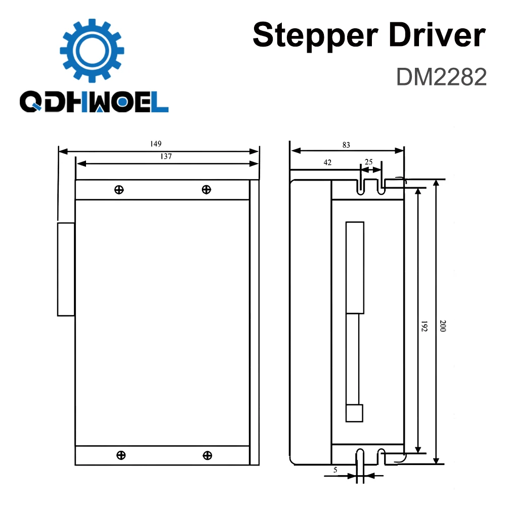 QDHWOEL DM2282 2 Phase Stepper Driver, 2.2-8.2A 80-220VAC Digital Motor Controller for 110/130 Motor