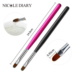 1PC Nail art Malerei Pinsel Acryl UV Gel Verlängerung Zeichnung Carving Stift DIY Maniküre Werkzeug Nagel Liner Blühende Französisch spitze Pinsel