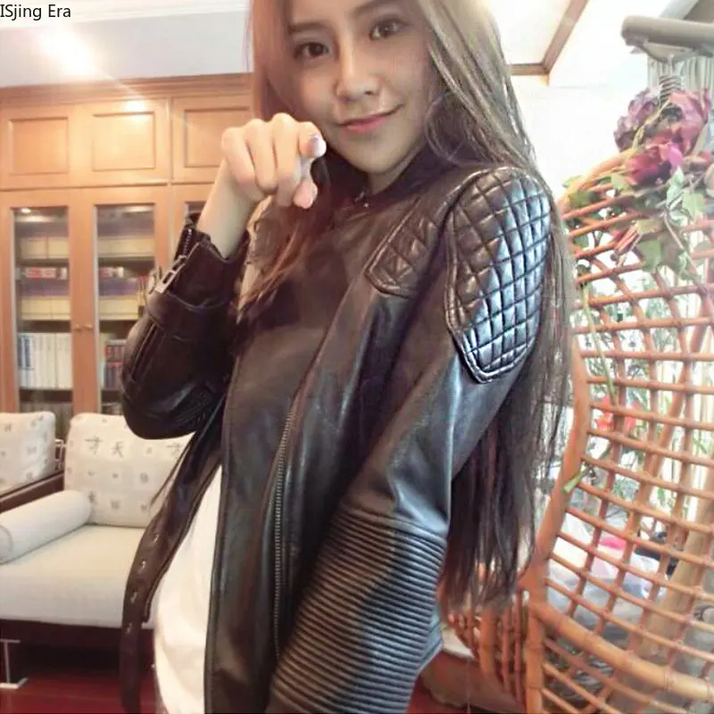 2023 Spring Leather Jacket Women Motorcycle PU Leather Jacket X2