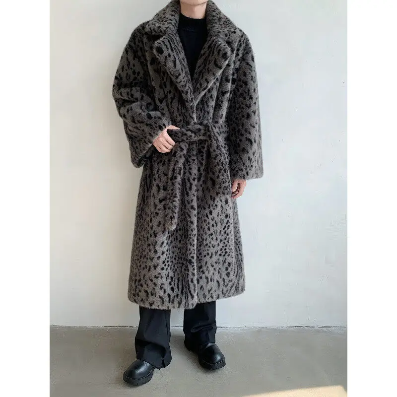 [OIMG] Autumn Winter Ultra Long Leopard Print Temperament Style Bathrobe, Loose And Environmentally Friendly Mink Fur Coat