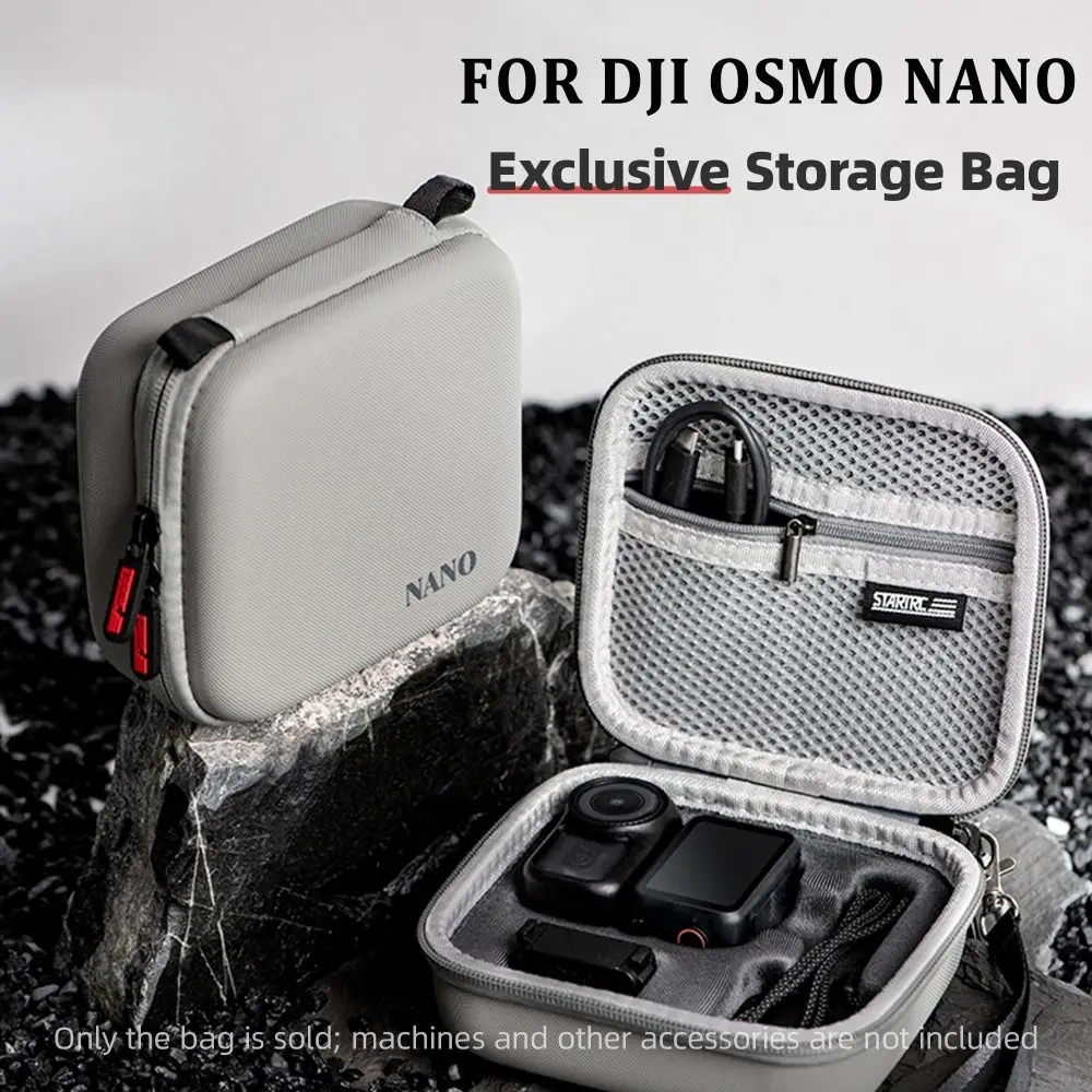 PU Carrying Case with Wristband Waterproof Camera Storage Bag Shockproof Handbag for DJI Osmo Nano Standard Version
