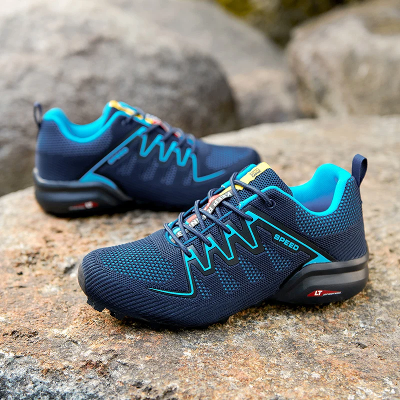

Blue Trekking Shoes Men Size 40-47 Comfort Brand Sneakers Men's Shoes Outdoor Non-Slip Hiking Shoes Man Trainers tenis masculino
