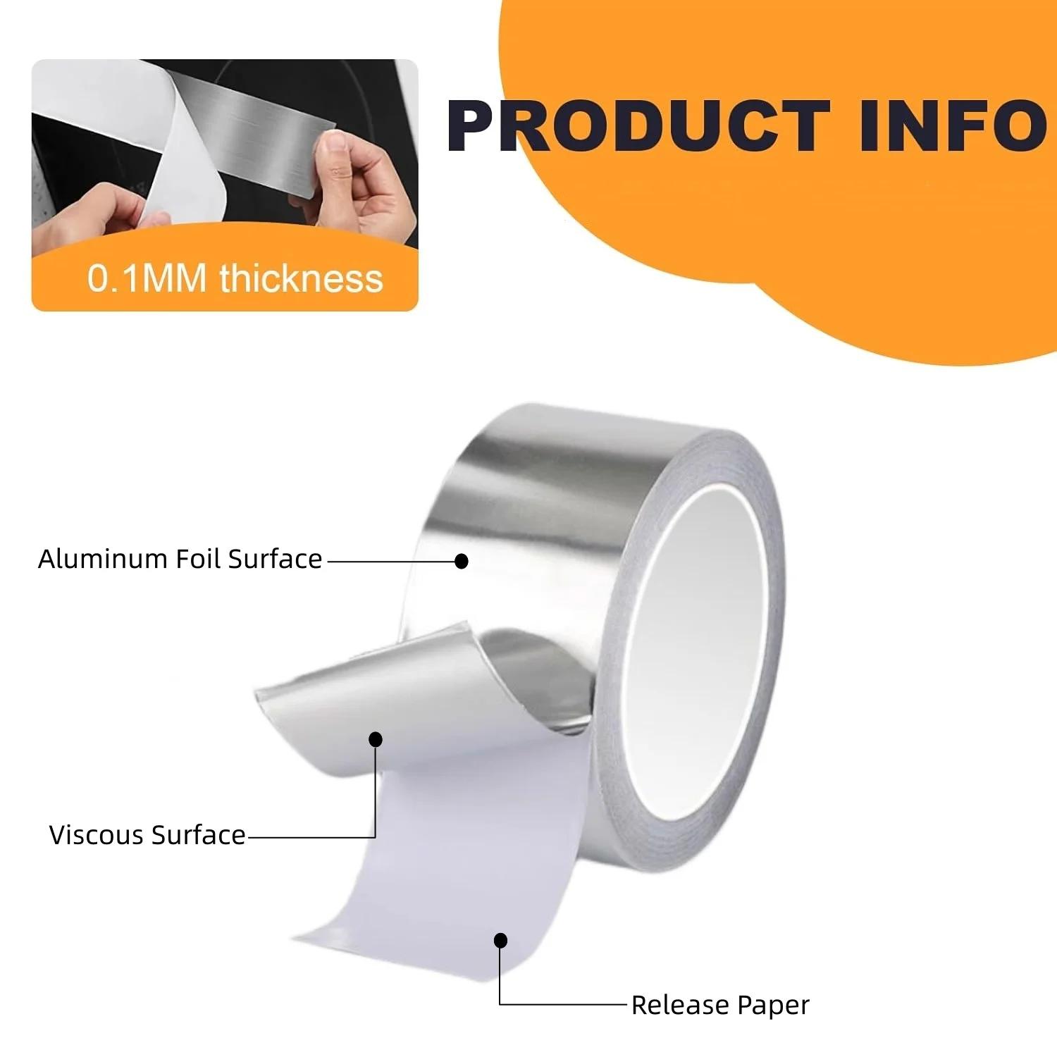 Aluminium Foil Tape Silver Heat Resistant Leakproof Adhesives Patching Repair Anti-Leakage Duct Tape Kitchen Waterproof Stickers