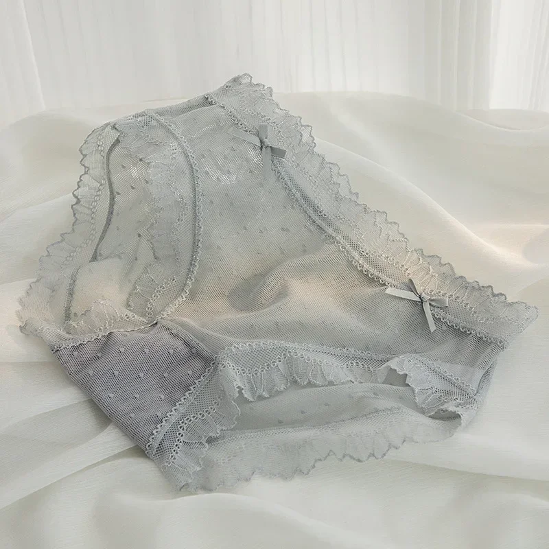 ملابس داخلية مثيرة من الدانتيل للنساء ، لباس داخلي رقيق جيد التهوية للفتيات ، لباس داخلي مريح مفرغ ، سروال داخلي بخصر منخفض ، للنساء ، الصيف ،