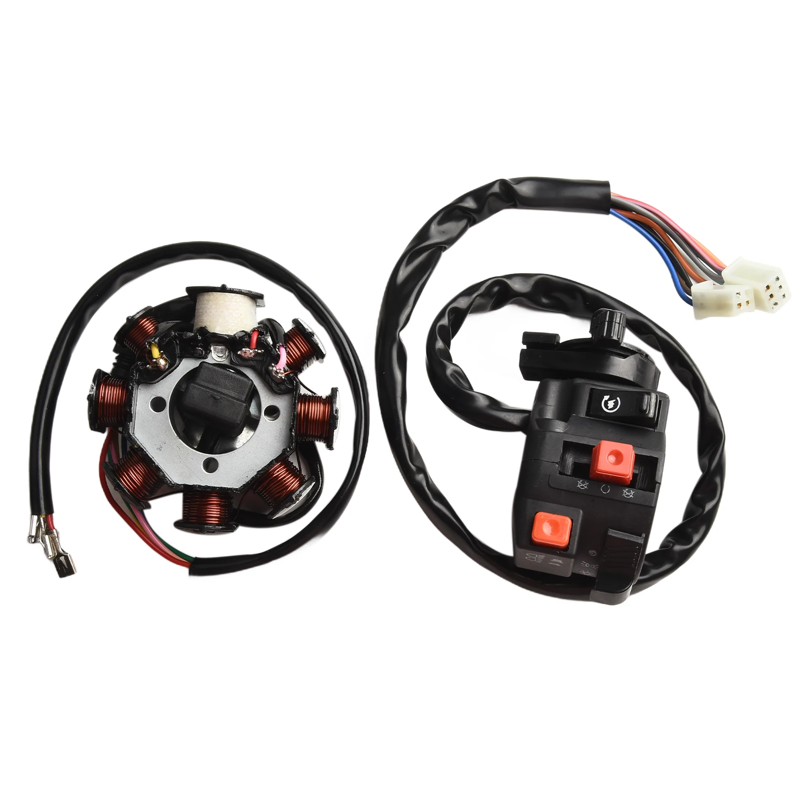 Complete Wiring Harness CDI Coil Stator Ignition Coil Solenoid Relay for ATV QUAD 150/200/250cc with Ignition Switch