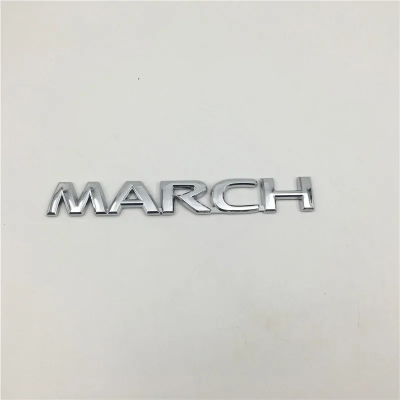 For March Emblem Rear Trunk Tail Logo Letters Decals