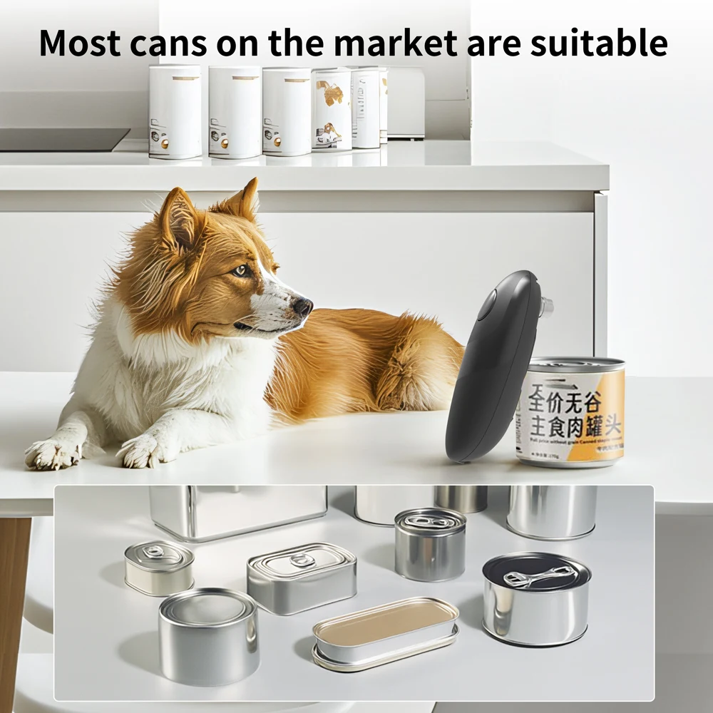 Compact Automatic Electric Can Opener - One Touch Portable Kitchen Tool for Jar & Bottle Easy Storage Design Convenient Home Use