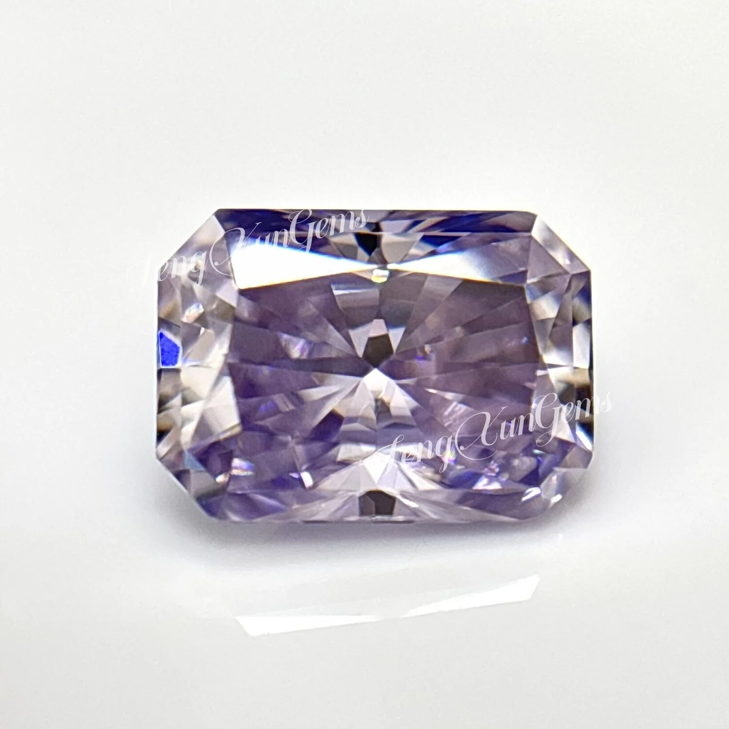 

Loose Moissanite Stone Radiant Cut Brilliant 0.4ct~5ct Lavender Lab Grown Diamonds Pass test With Certificate For Ring Inlay