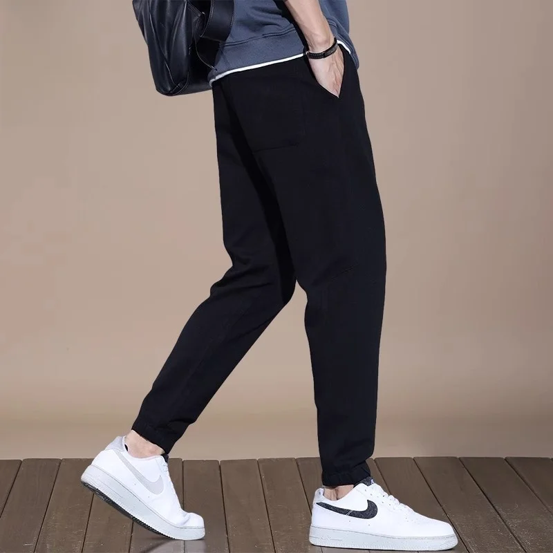 

Casual Trousers Men's Woven Sports Sweatpants Spring Trendy Workwear Long Trousers Youthful Elastic Waist Pants
