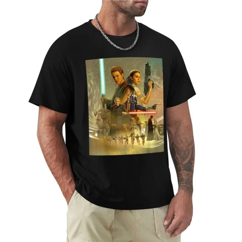 Celebration Mural Attack of the Clones T-Shirt oversizeds vintage mens t shirt